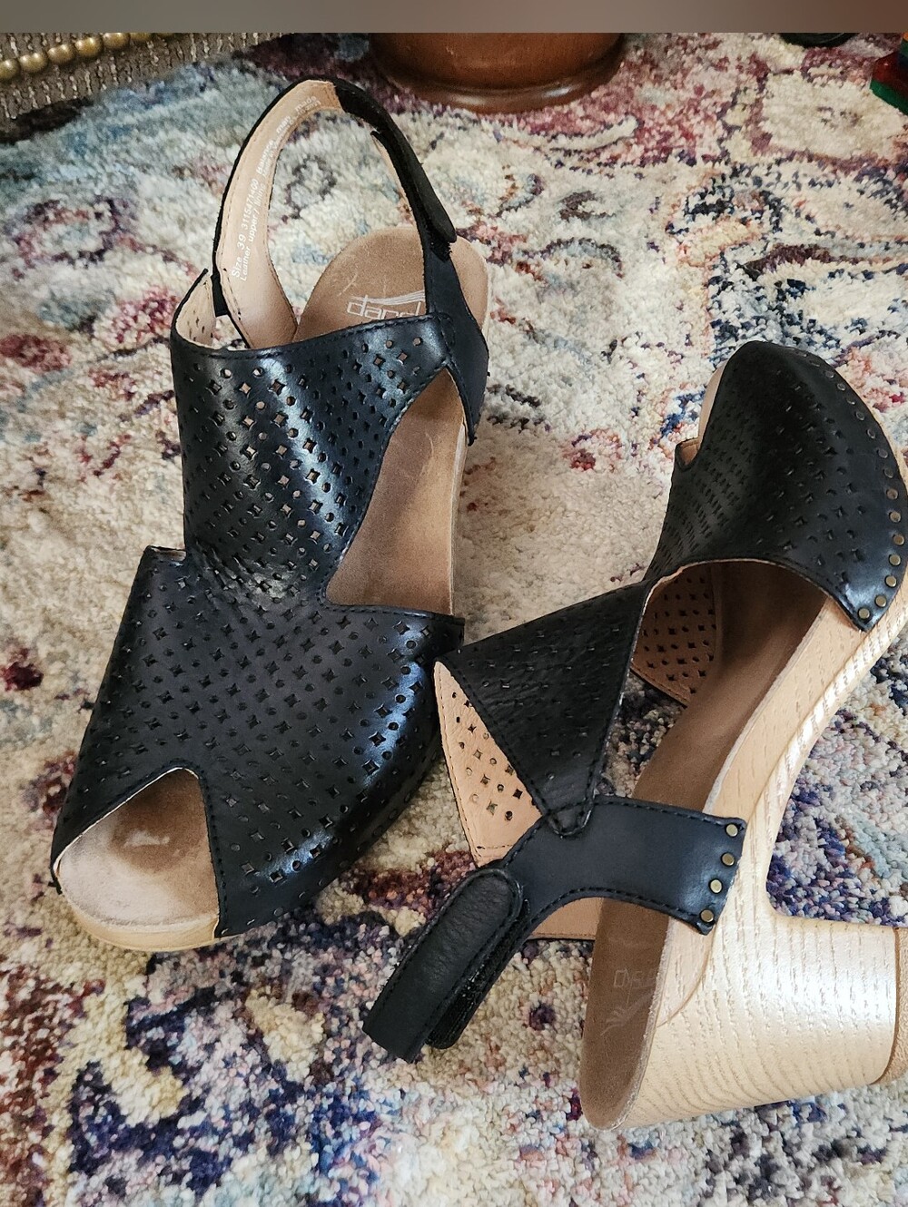 Dansko Teagan Women's Black Perforated Slingback Heel Size EU 39 / US 9